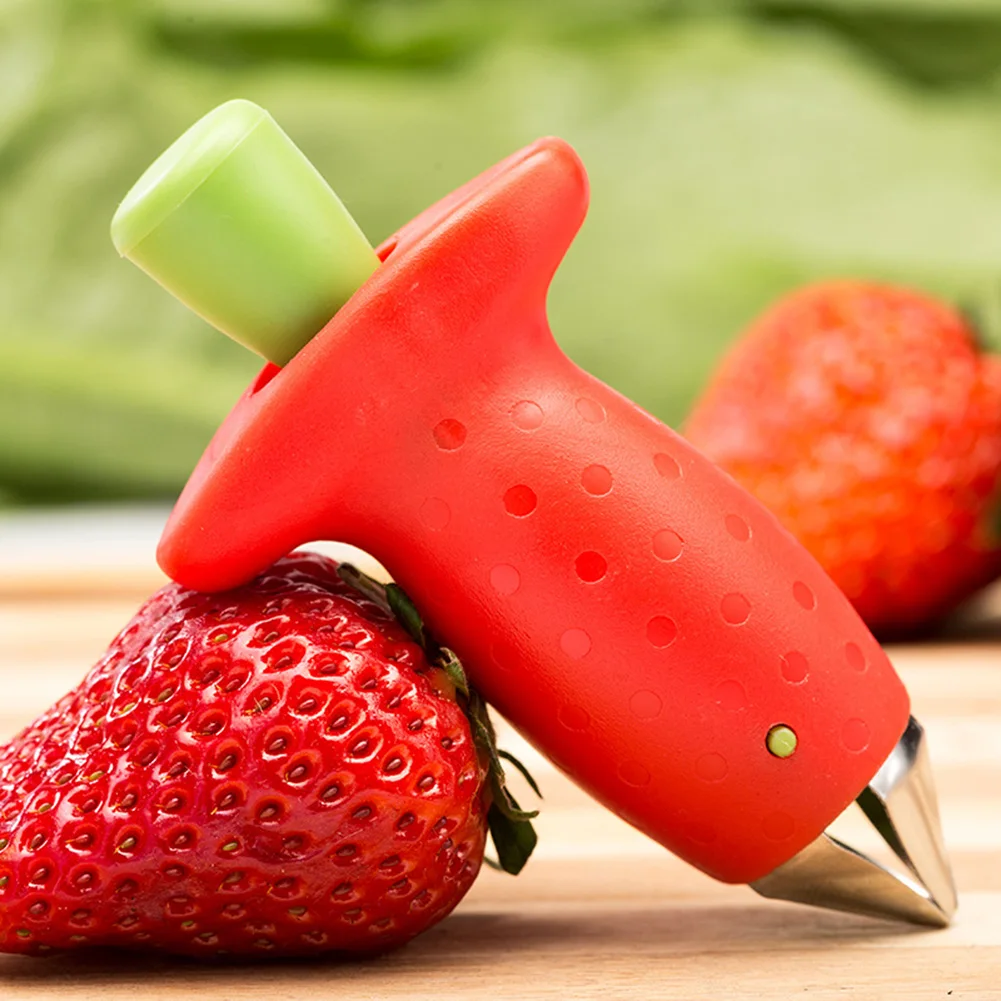 

New strawberry pitting device metal plastic fruit removing handle device tomato pitting device Strawberry shelling machine