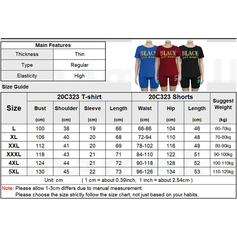 

Plus Size Letters Print Short Sleeve T-shirts Shorts 2 Piece Set 4XL Summer Fitness Tracksuits Short Leggings Outfits Sexy Women