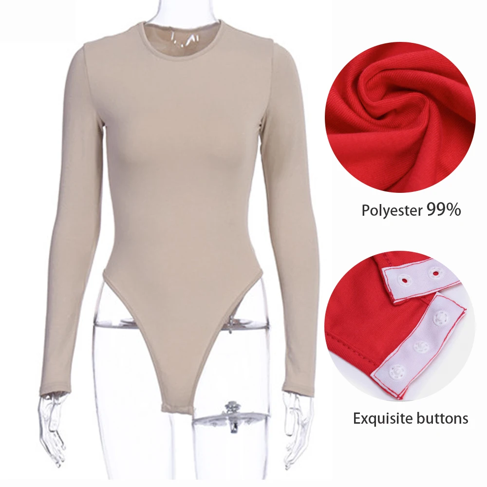 

davichi O Neck Long Sleeve Solid White Sexy Bodysuit Women Black Autumn Winter Body Top Gray Casual Lady Streetwear