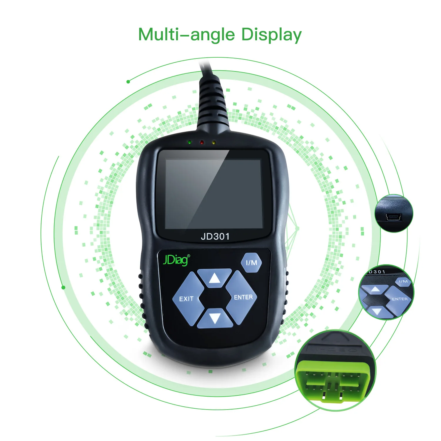 

Считыватель кодов для Jdiag JD301 OBD2, сканирующие инструменты OBD II, CAN K-line протоколы и т. д., считыватель кодов, диагностический инструмент для авто...