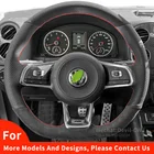 Чехол на руль автомобиля из алькантары, прошитая вручную, для Volkswagen VW Phaeton Sagitar CC Lavida Golf Passat, замшевые аксессуары для интерьера