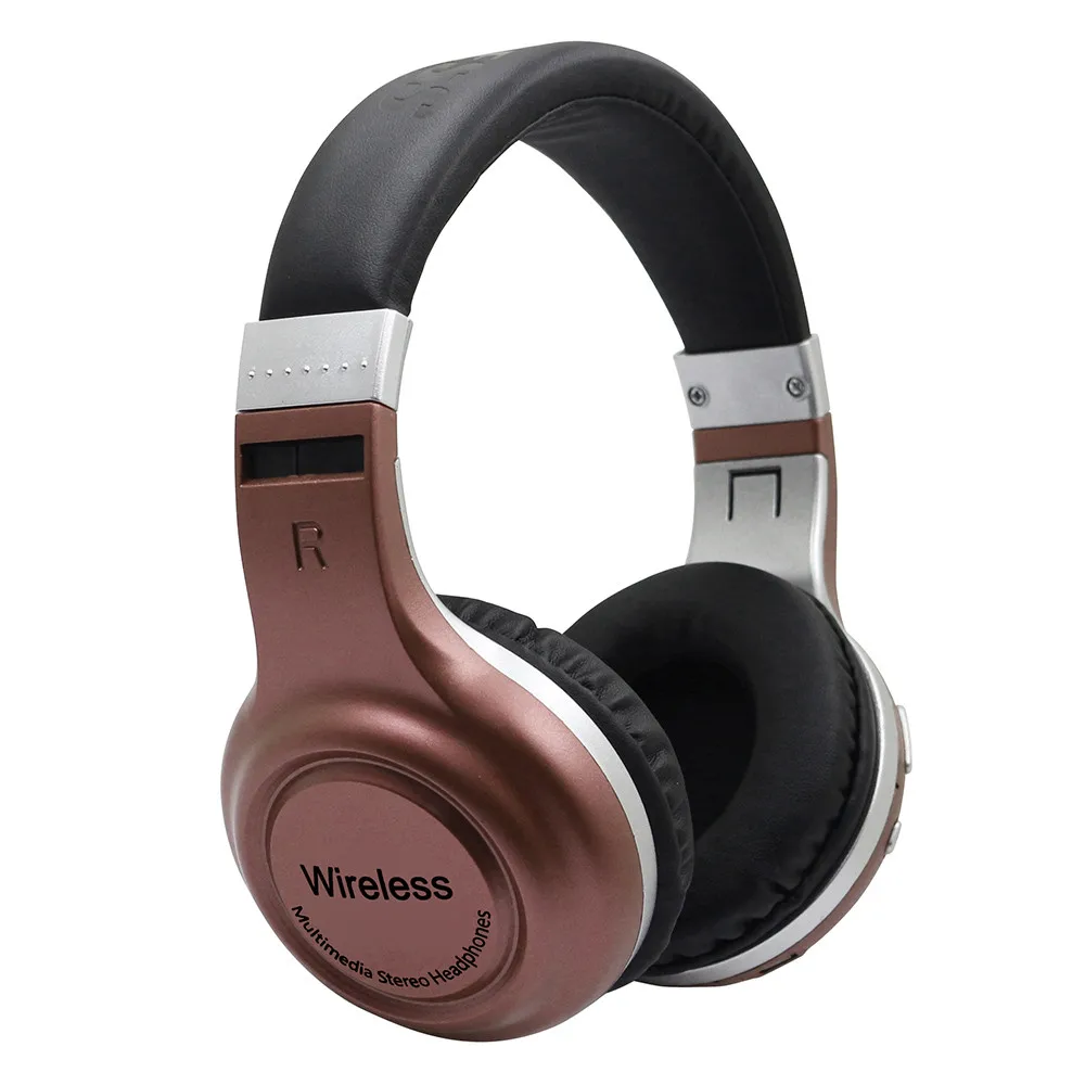 Brown Беспроводные наушники Bluetooth 4,1 гарнитура шумоподавление над ухом с Microph - Цвет: Brown
