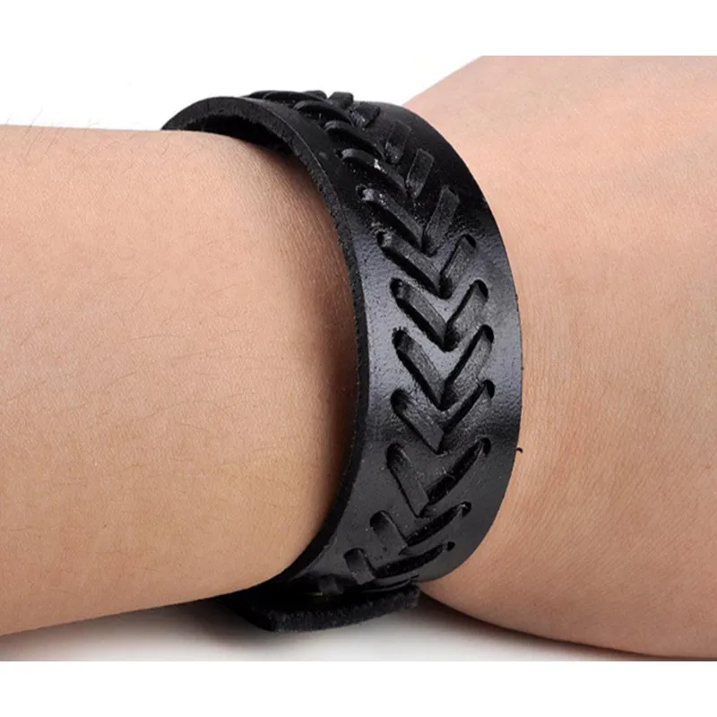 2017 панк браслет из натуральной кожи мужские винтажные широкие браслеты с