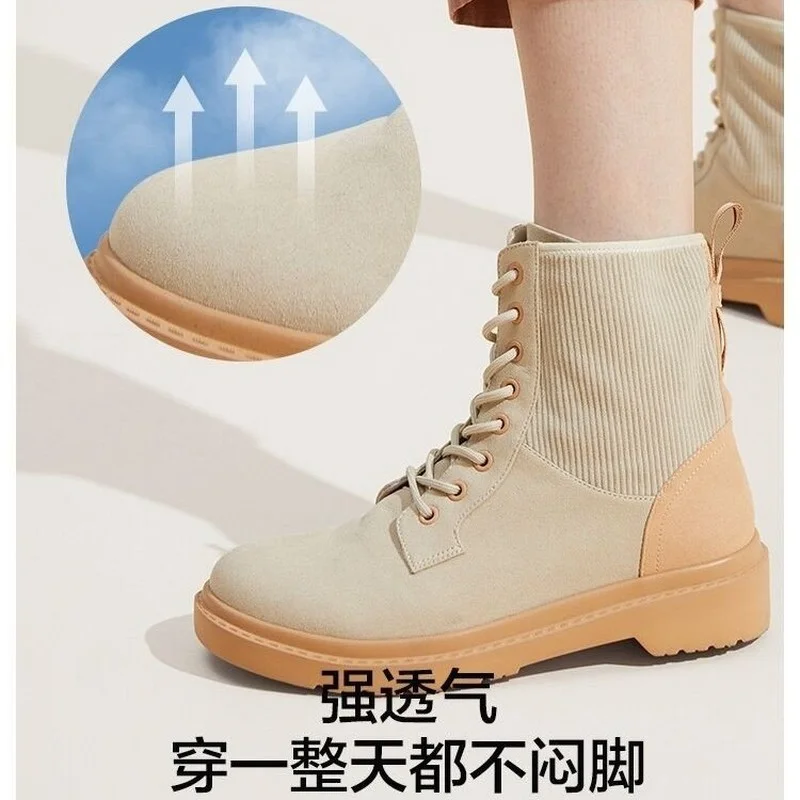 

Женские Замшевые полусапожки на платформе, на плоской подошве