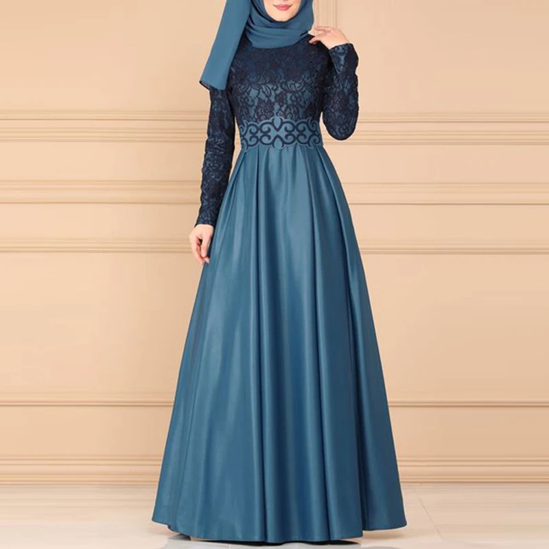 MISSJOY мусульманское женское Платье абайя кружевное винтажное арабское кимоно Jubah Дубай элегантная Исламская одежда Femme Robe S-5XL Платье