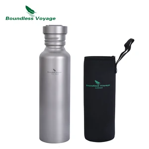 Boundless Voyage Titanium Water Bottle with Titanium Lid Outdoor Camping Cycling Hiking Tableware Dr in Pakistan