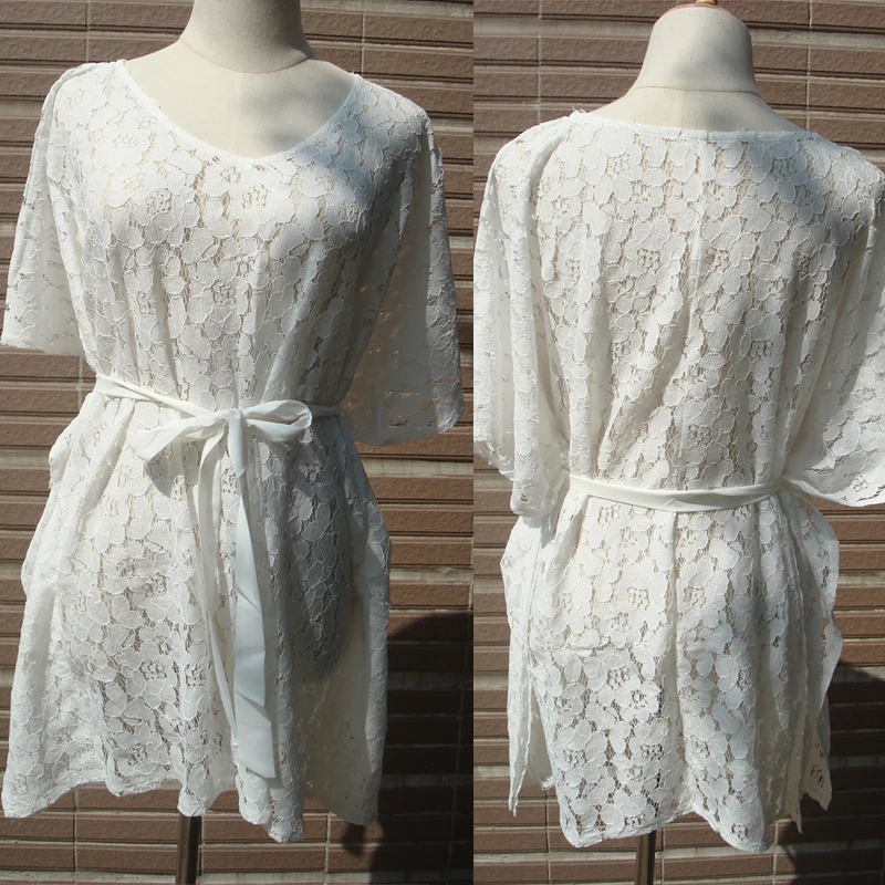 

Sarong Vestidos Kaftan Beach Cover Dress Tunic Kimono Bikini Swimsuit Lace Women Up Summer Beachwear Bathing Suit Swim Fits