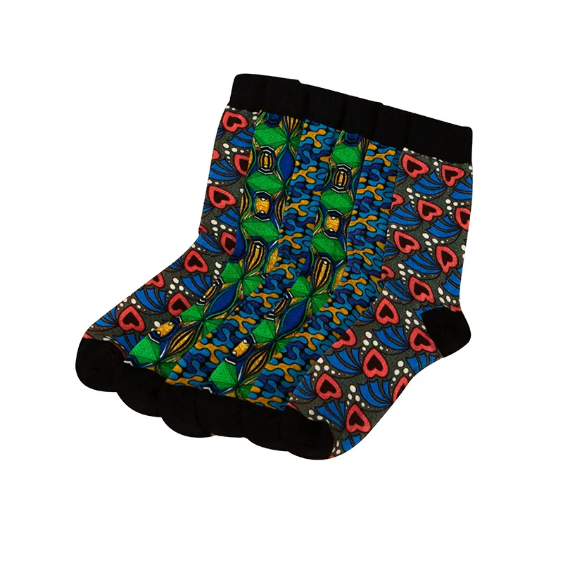 Женские разноцветные носки в полоску с принтом африканском стиле | Тематическая