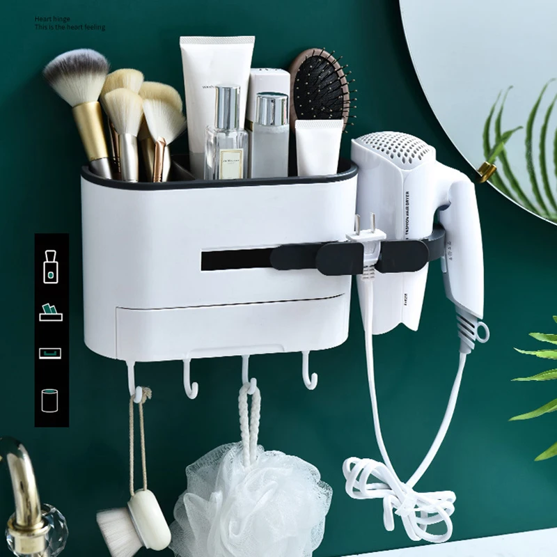 bathroom shelves hair dryer rack wall mounted shampoo spices shower storage storage rack adhesive organizer for bathroom free global shipping