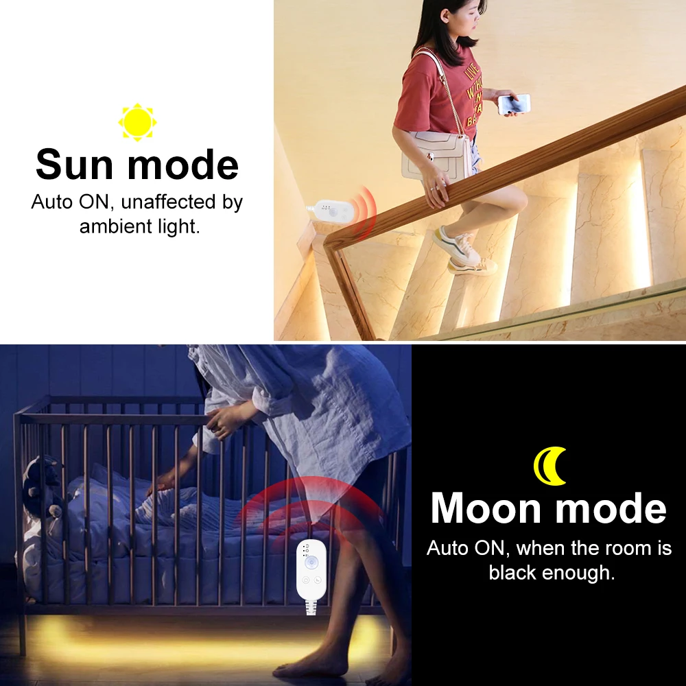 

Motion Sensor Night Light LED PIR Closet Light Strip USB Wireless Cabinet Led Lamp Tape 2835 SMD Wardrobe Stairs Led Lighting