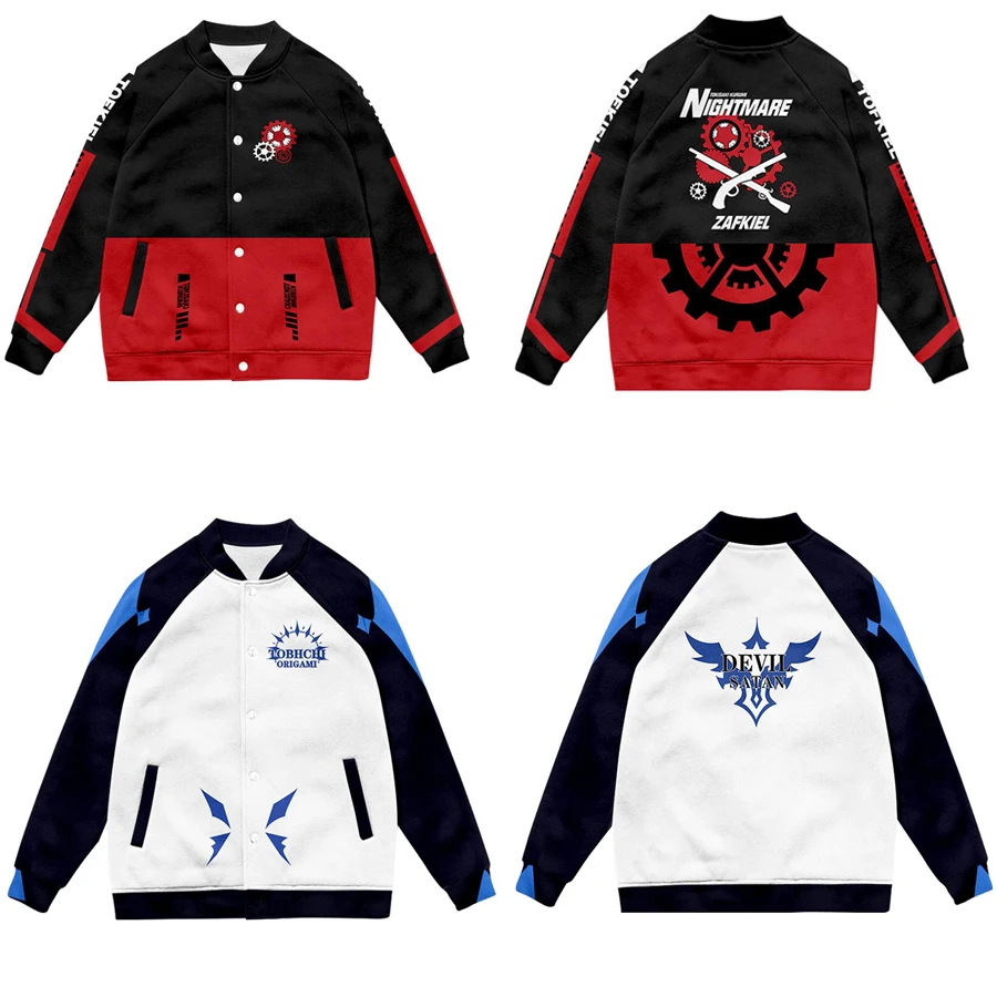 Date A Live Baseball Jacket Men Bomber Jacket Yatogami Tohka Tobiichi Origami Tokisaki Kurumi Baseball Uniform Cosplay Costume