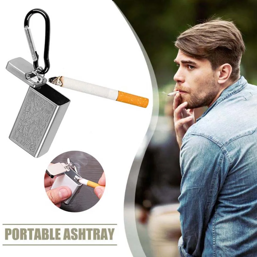 Мини пепельница портативная для сигарет с брелоком использования на открытом