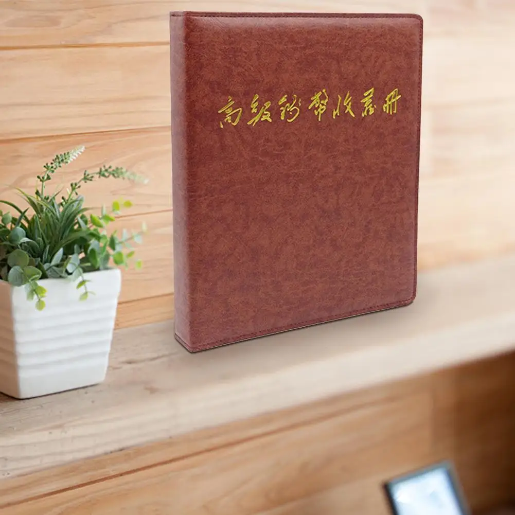 

Vintage Storage Money Collecting Book for Banknotes Paper Leather Note Ticket Collection Page Currency Album Stamps Coins
