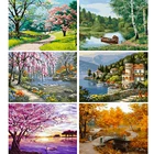 Картина по номерам на холсте, с масляным пейзажем