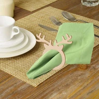 60x wooden crafts creative christmas deer napkin ring hotel table decoration supplies diy home party decoration paper towel ring