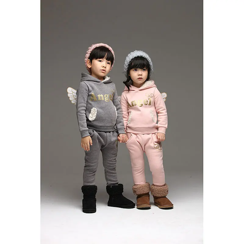 Комплект детской одежды для малышей флисовый спортивный костюм мальчиков Зимний