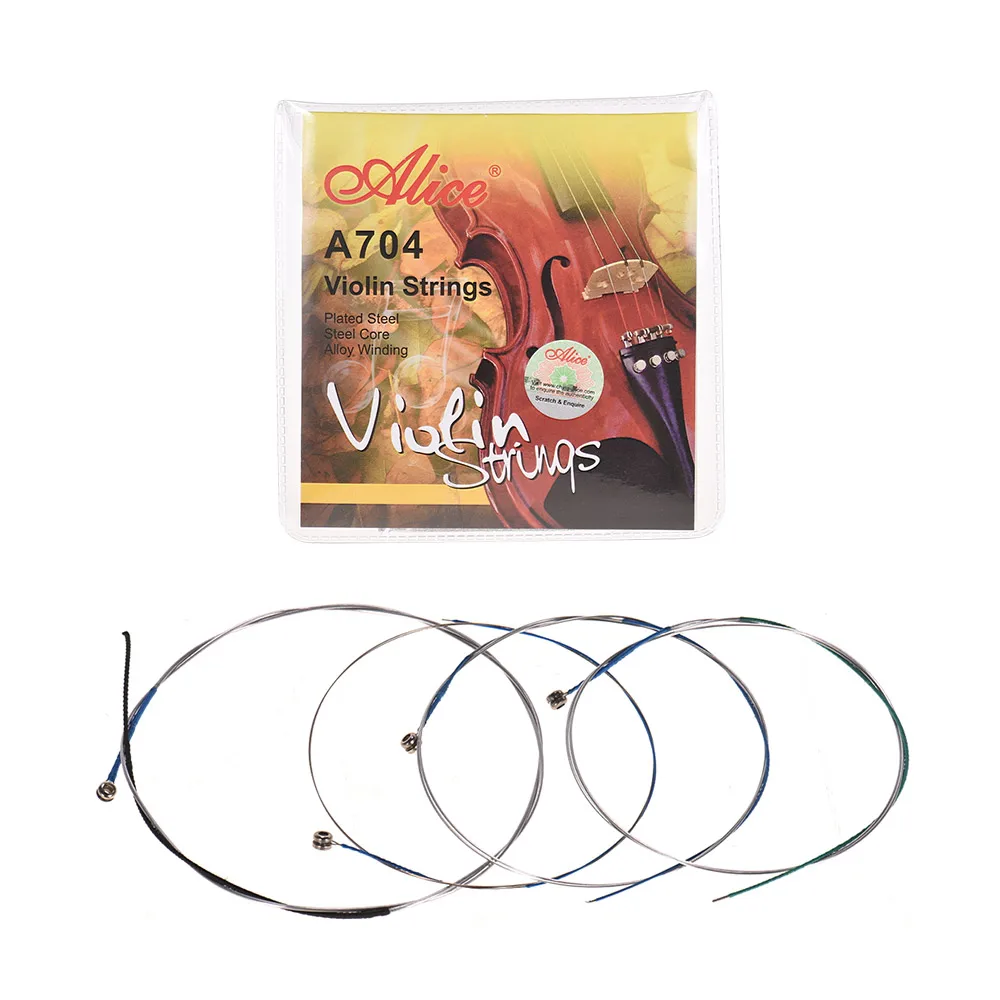 Alice A704 4pcs Violin Strings Universal Full Set (E-A-D-G) Fiddle String Steel Core Al-Mg/ Ni-Fe Alloy Winding | Спорт и
