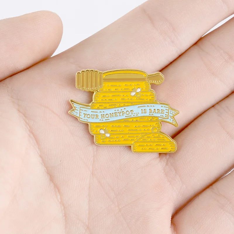 Золотисто-желтая консервированная брошь XEDZ с изображением милой вкусной еды