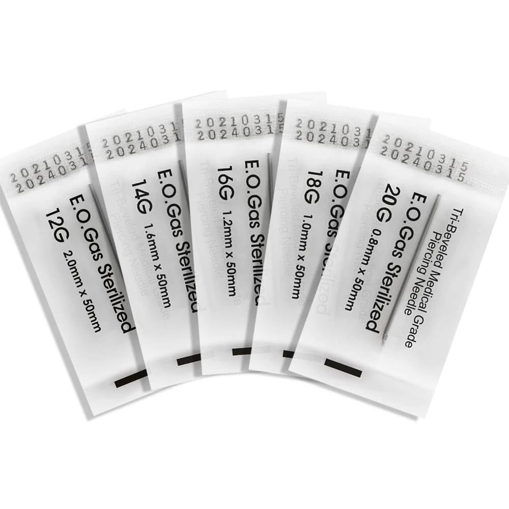 12G 14G 16G 18G 20G 50/100PCS Piercing Needles Disposable Body Ear Nose Navel Nipple for Supplies | Красота и здоровье