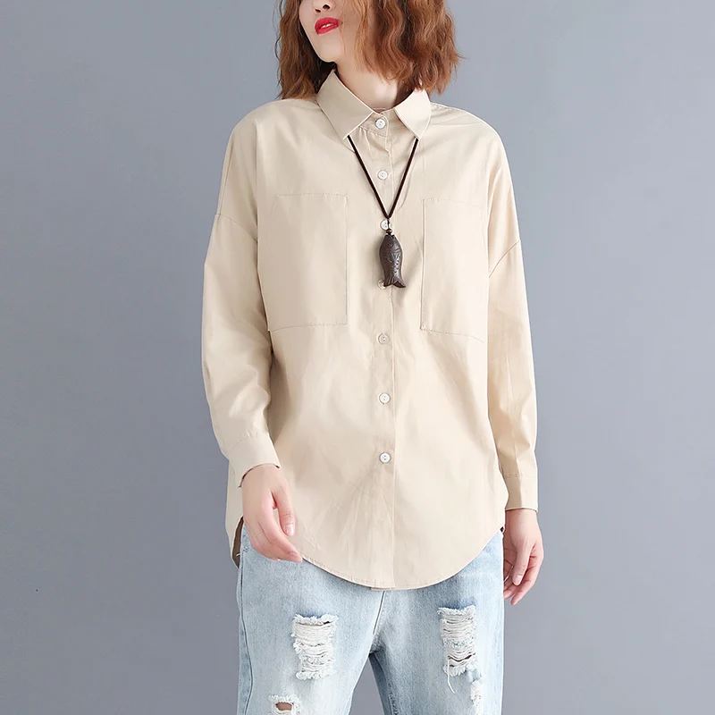 COIGARSAM Плюс Размер Офисная Женская рубашка с длинным рукавом Женские топы Новые