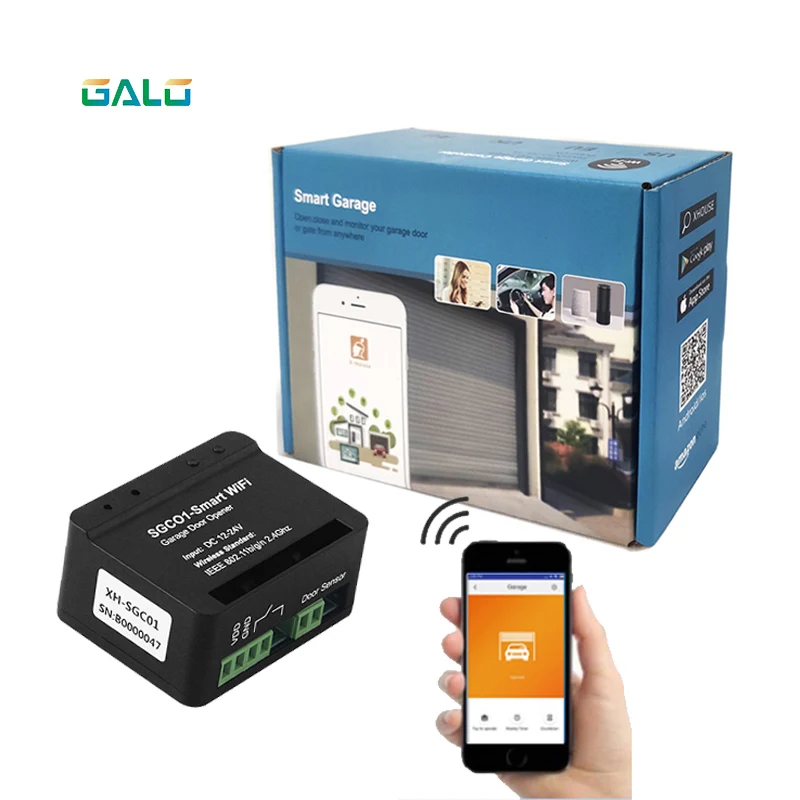 

WiFi Switch Smart Swing Garage Door Opener Controller Work With Amazon Alexa/X-house APP Control by phone wifi smart receiver