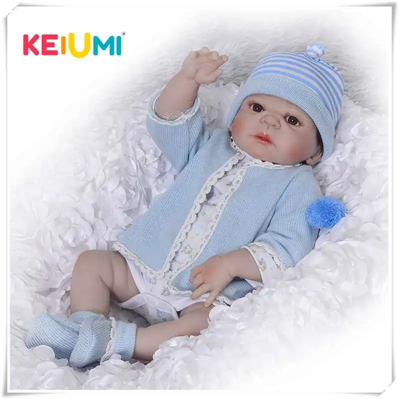 Силиконовая кукла Reborn KEIUMI Реалистичная ручная работа 23 дюйма для мальчиков