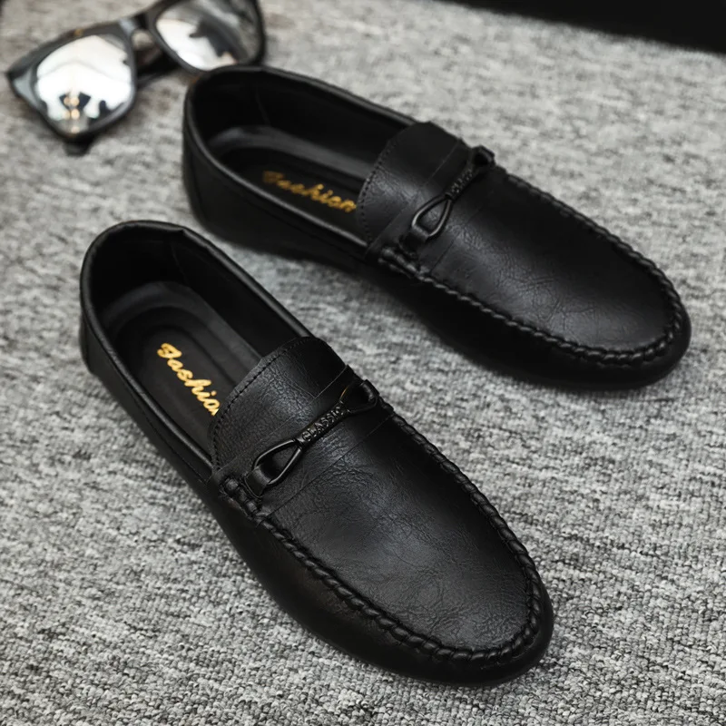 

2021 summer men peas shoes trendy breathable Loafers Fashion men casual shoes all-match men leather shoes lazy men sports shoes