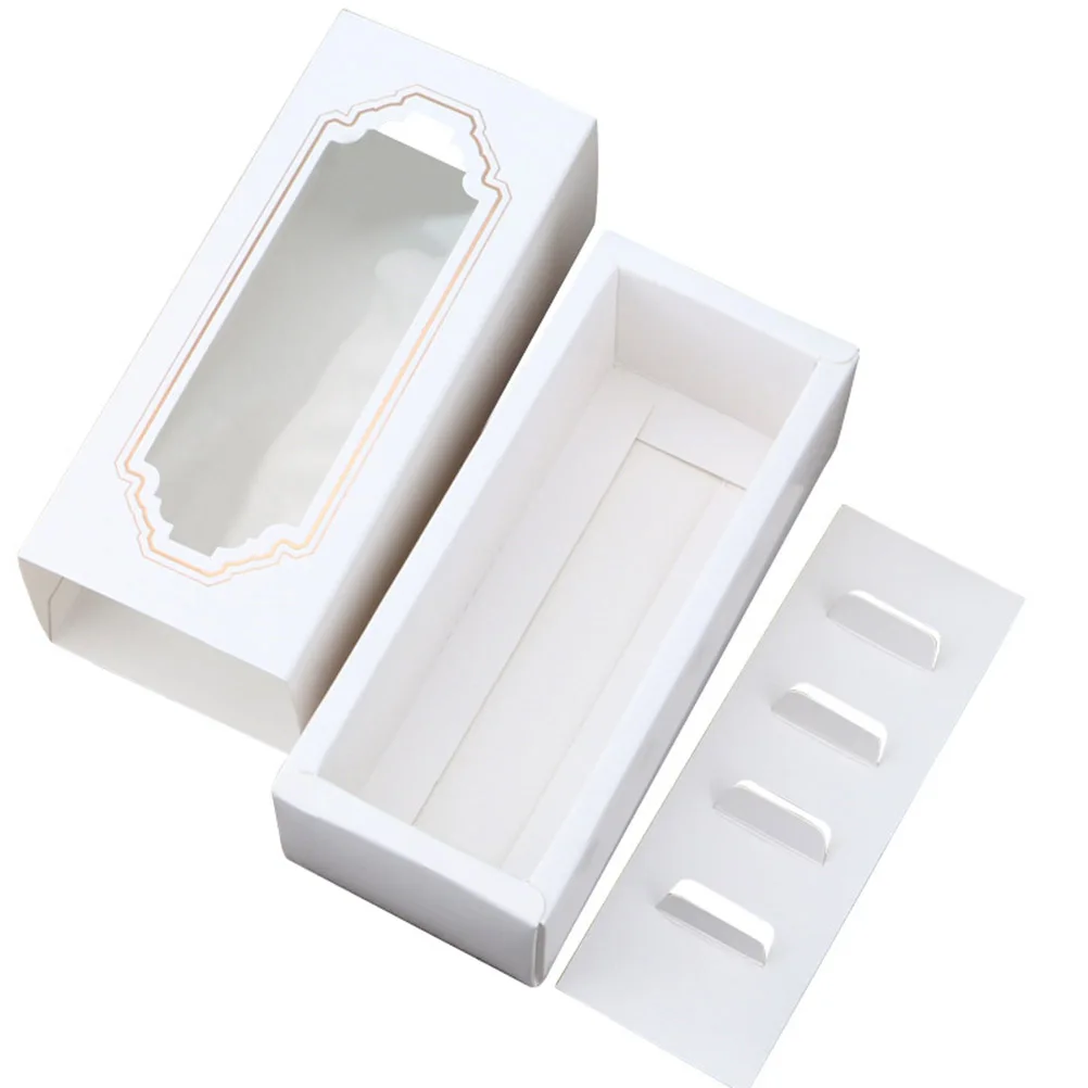 

30pcs Macarons Box Packaging 5 Macaron Box With Window Drawer Type Macaron Boxes Paper Cookie Cake Dessert Party Packaging Boxes