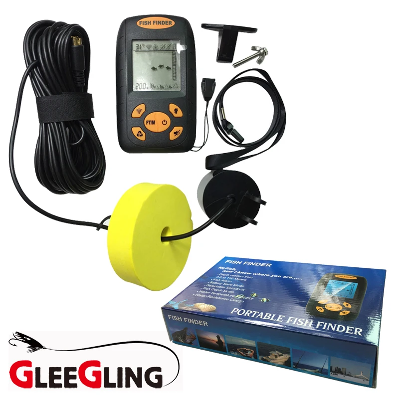Беспроводной рыболокатор портативный глубинный сенсор ЖК детектор рыбы