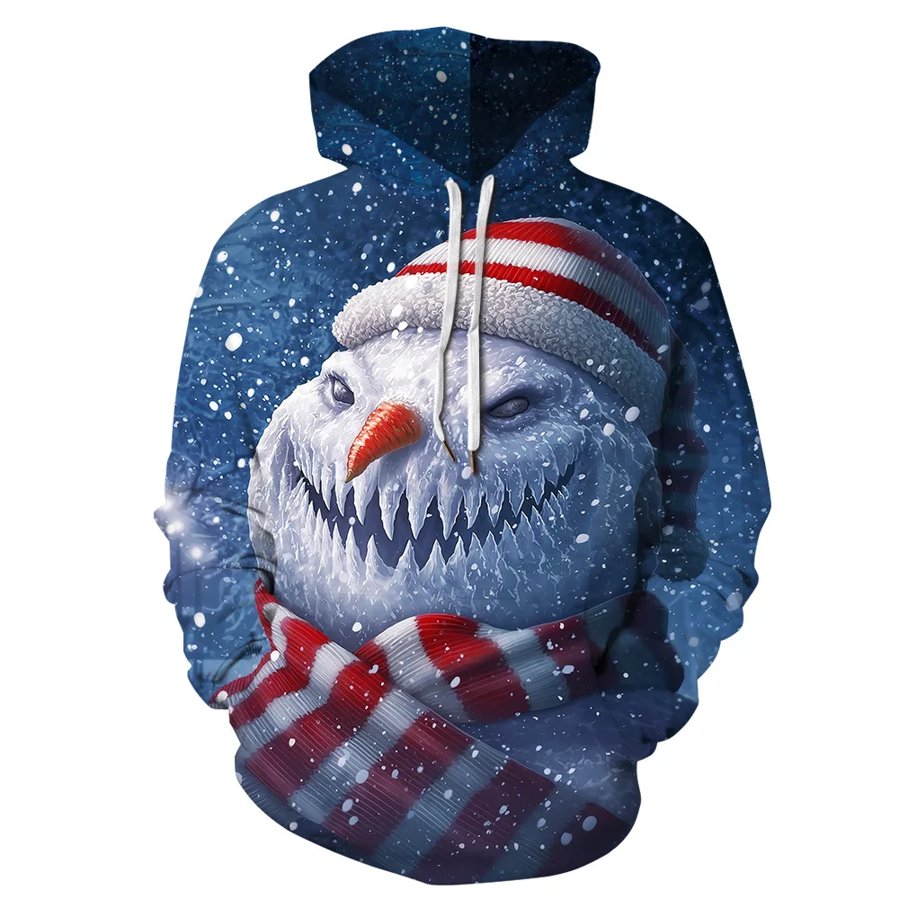 

2021 New Santa Claus 3D Printing Fashion Casual Fun Hoodie Christmas Gift