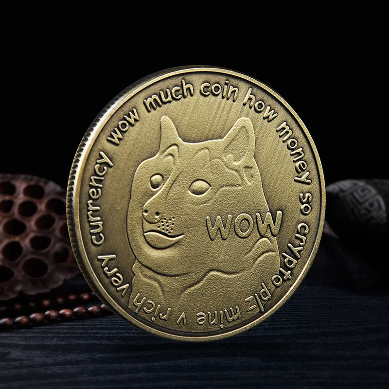 Памятные монеты Dogecoin с медным покрытием коллекционные предметы догкоин