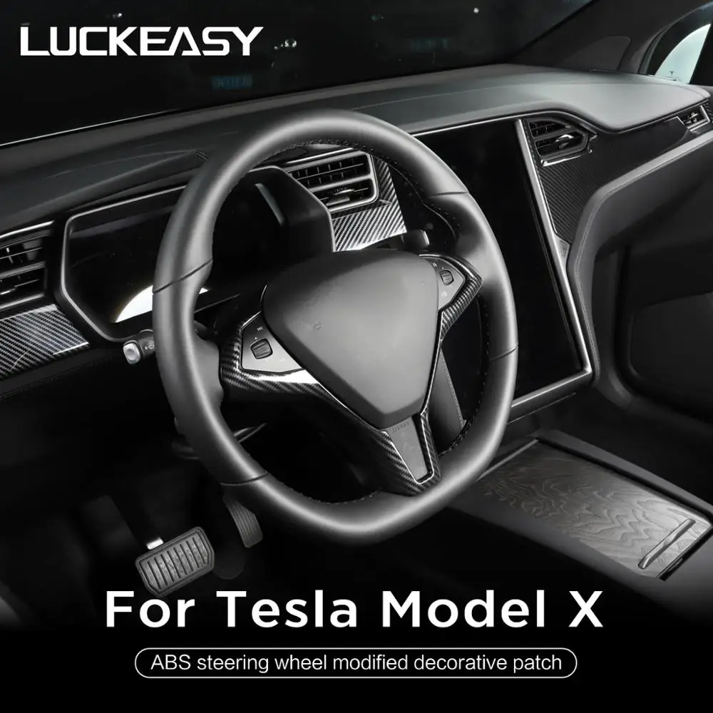 LUCKEASY Автомобильный руль декоративная заплатка для Tesla модель X/S- ABS рулевое колесо аксессуары декоративная рамка патч