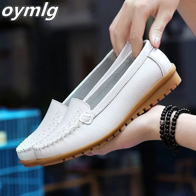 

Autumn Flats Shoes Woman 2020 Genuine Leather Women Shoes Flats 4 Colors Loafers Slip on Women's Flat Shoes Moccasins