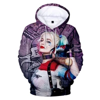 fashionable americas most popular movie evil clown girl 3d printed menswomens hoodie spring and autumn wild loose oversize