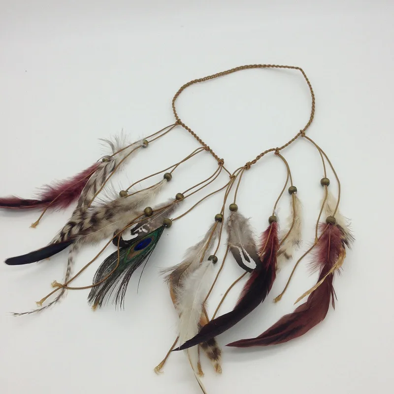 Женские туфли Павлин повязка на голову с перьями новые Богемские индийские