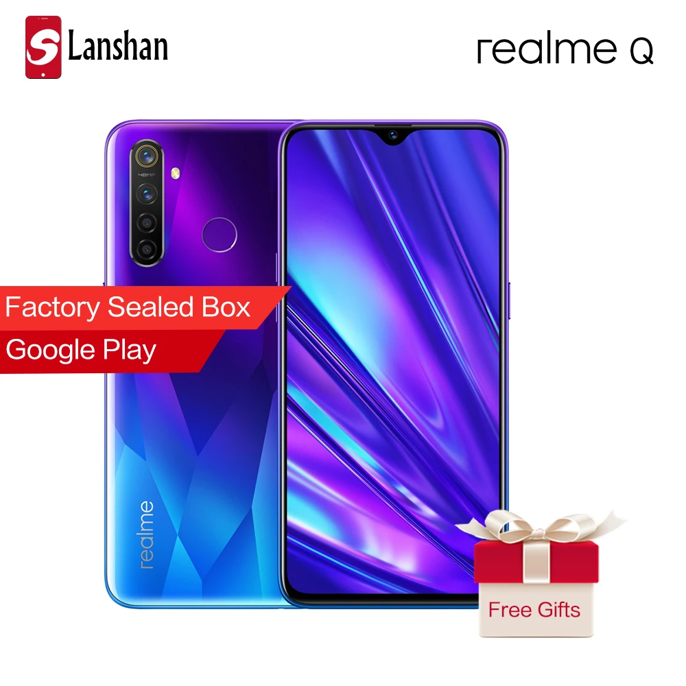 Realme Q мобильный телефон IMX586 Celuar Snapdragon712AIE Восьмиядерный 48MP четырехъядерный с