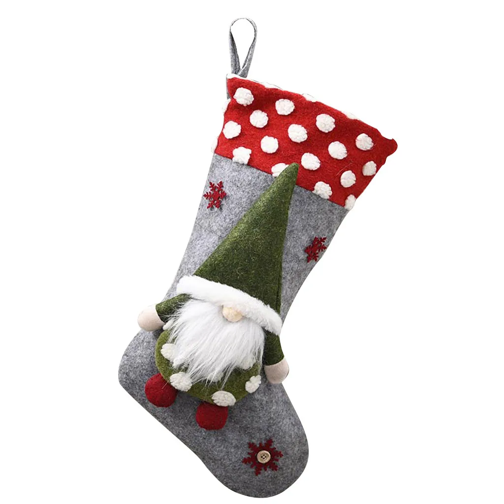 Christmas Gift Socks Plush Stocking With Hanging Rope For Xmas Tree Ornament Decorations #3 | Дом и сад