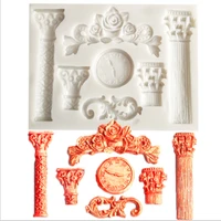 european style diy rome pillar silicone mold designer diy 3d wall panel cement mold clay plastic concrete molds stampo silicone