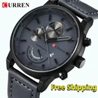 Часы Curren Мужские наручные в стиле милитари, роскошные брендовые модные спортивные, с кожаным ремешком, 2019