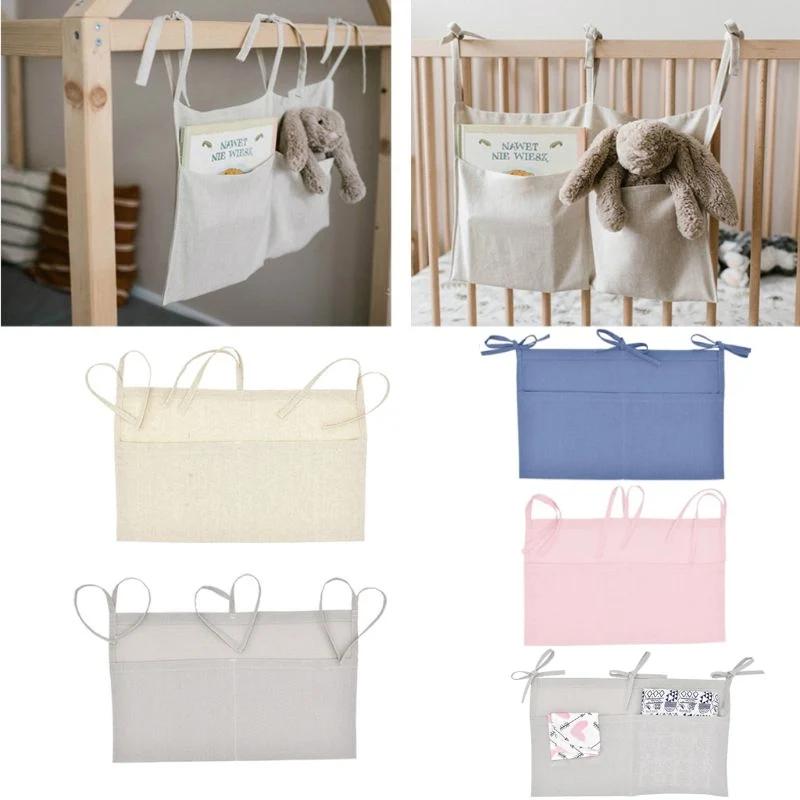 

Baby Crib Organizer Hanging Storage Bag Cot Bed Toy Diaper Pocket Bedding Cartoon Nursery Organiser Kids Accessories Home Supply