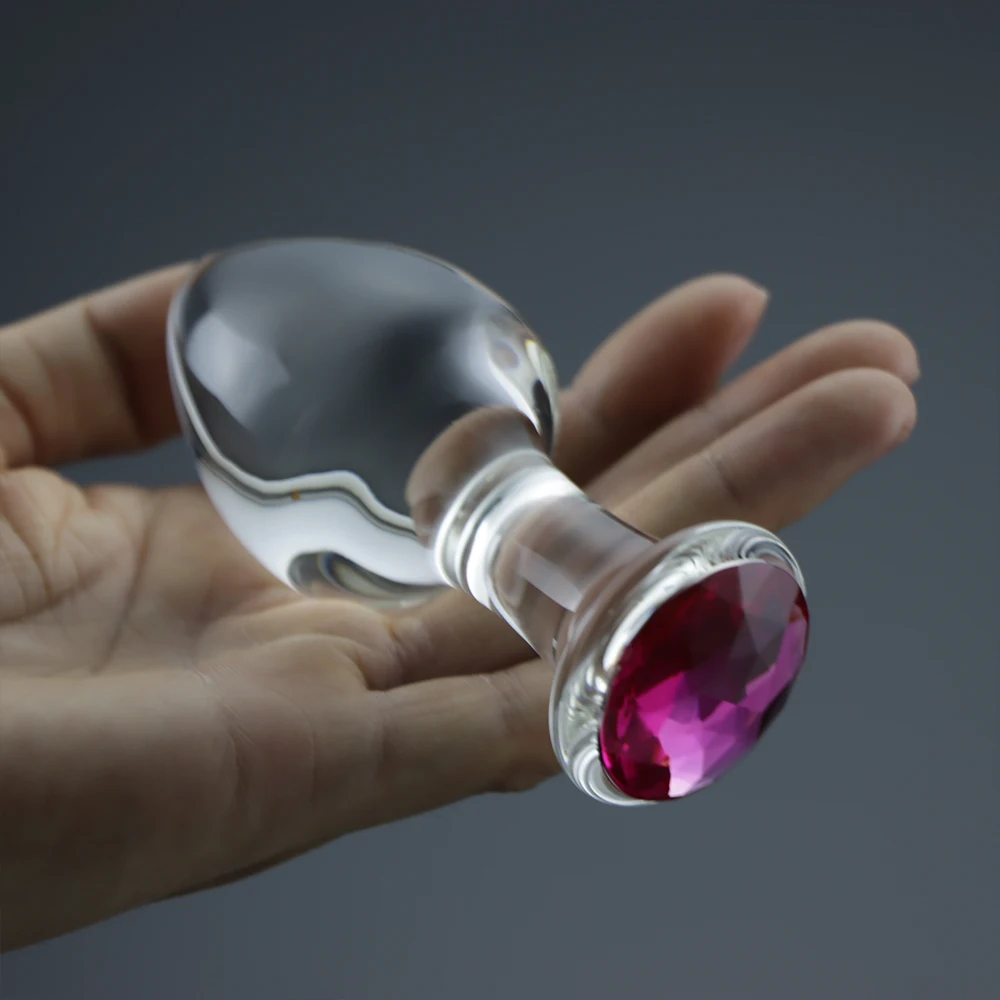 Прозрачная стеклянная Анальная пробка 3 шт./компл. драгоценный шар гладкий