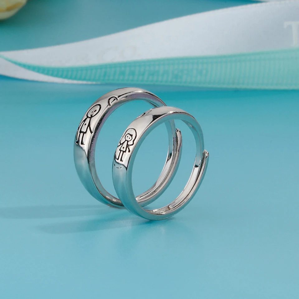 Кольцо ручной работы для влюбленных регулируемое кольцо из медного сплава