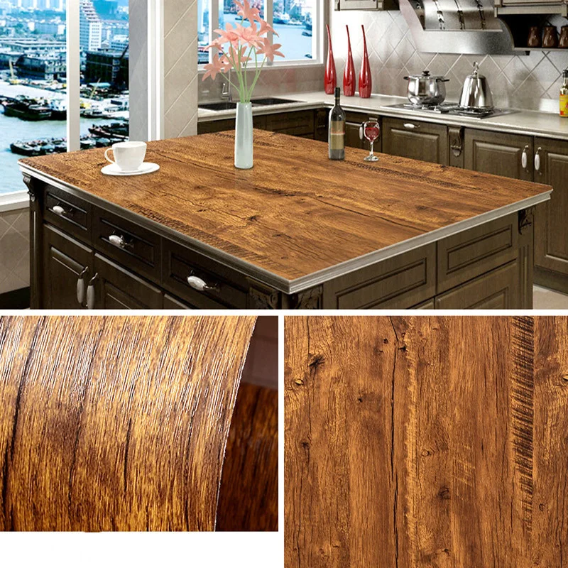 

1m/2m wood grain vinyl wallpaper roll waterproof desktop cabinet door furniture renovation modern furniture decoration stiers