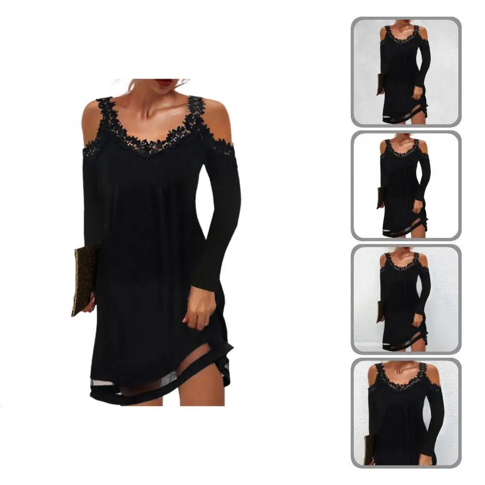 

Женское платье, однотонное дышащее Простое Повседневное мини-платье с открытыми плечами, мини-платье для свиданий