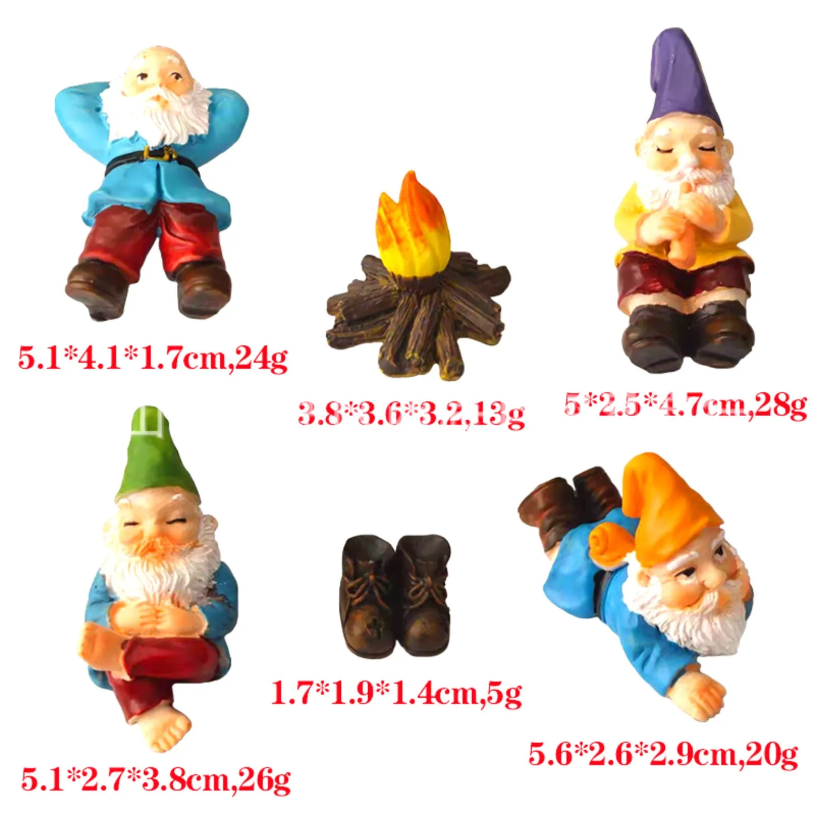 

40# 6pcs Small Gnome Garden Statue Vintage Faceless Doll Ornament Courtyard Decoration Gift Sculptures Dcoration De Jardin