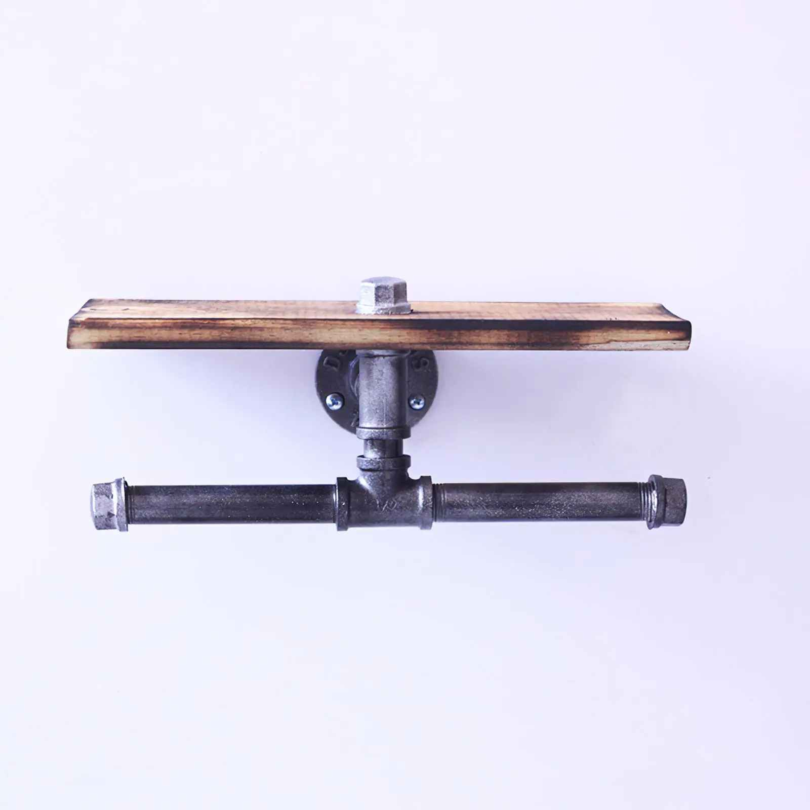 

Retro Paper Towel Rack Wooden Iron Art Rack Retro Fashion Multifunctional Anti-Rust Durable Decorative Toilet Paper Holder