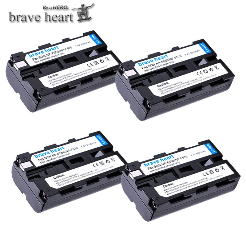 4battery 4 шт. NP-F550 NP F550 NPF550 Перезаряжаемые Li-Ion Камера батарея для sony NP-F330 NP-F530 NP-F570 NP-F730 NP-F750 NP-F770 NP-F970 - Цвет: 4battery