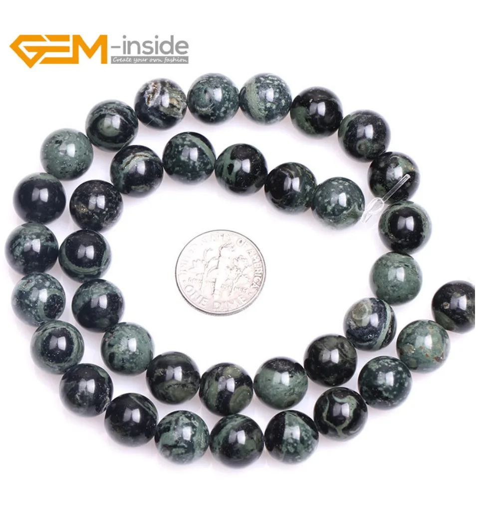 Gem-inside 4 мм-10 мм натуральный круглый темно-синий Rhyolite Kambaba Jasperss камень бусины для изготовления ювелирных изделий 1" DIY ювелирные изделия