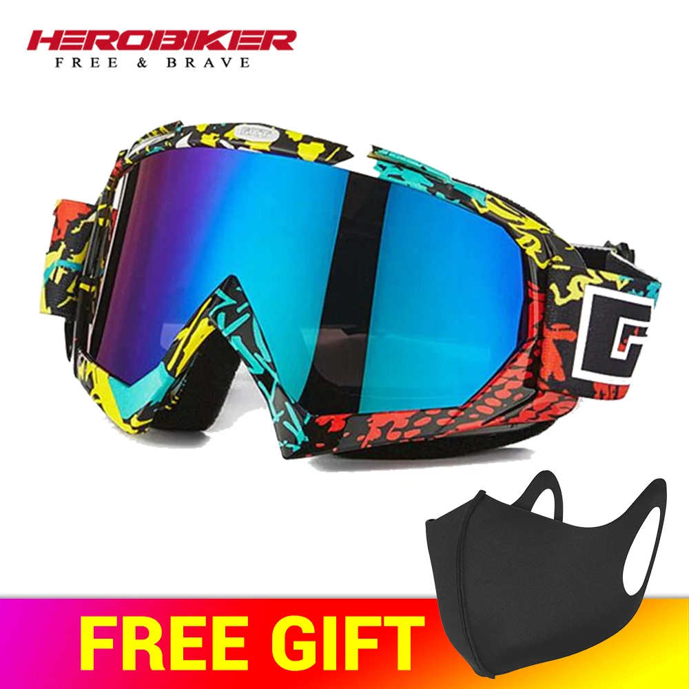 

Очки HEROBIKE для мотогонок по бездорожью, зимние очки для езды на коньках, санях, квадроциклов, очки для мотокросса, очки для езды на горном вело...