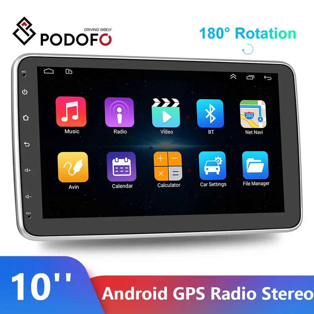 

GPS-радиоприемник Podofo, 10 дюймов, с поворотом на 180 °